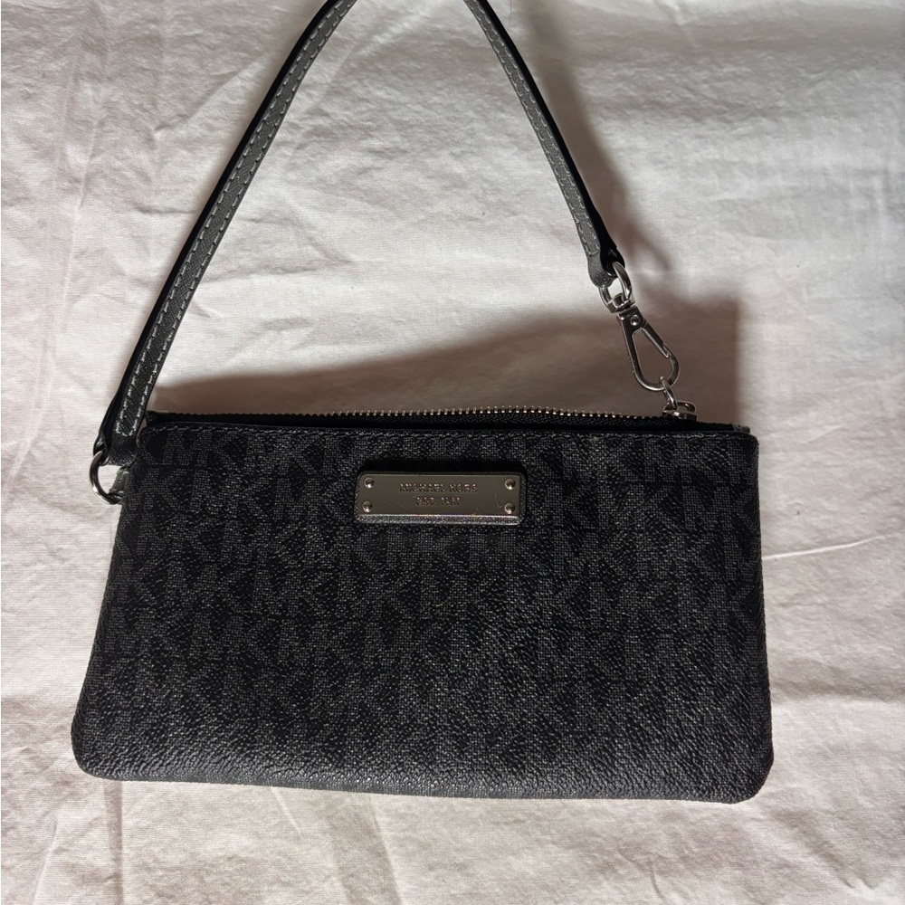 Michael Kors Dark Gray Monogram Wristlet